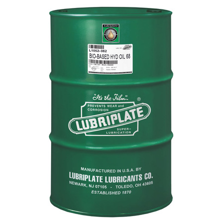 LUBRIPLATE Biobased Hyd Oil 68, Drum, Biodegraddable Hydraulic Fluid, Iso-68 L1052-062